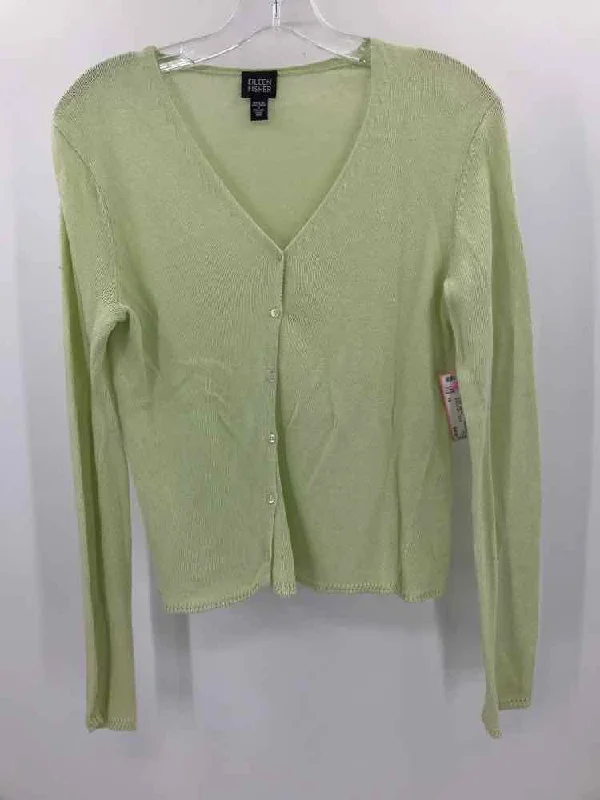 Pre-Owned Eileen Fisher Green Size XS Cardigan Zippered Front Buttoned Front Snap Front Pre-Owned Eileen Fisher Green Size XS Cardigan Zippered Front Buttoned Front Snap Front