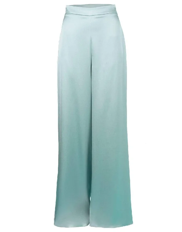 Sea Green High Waisted Wide Leg Pant Trendy Wide-Leg Pants