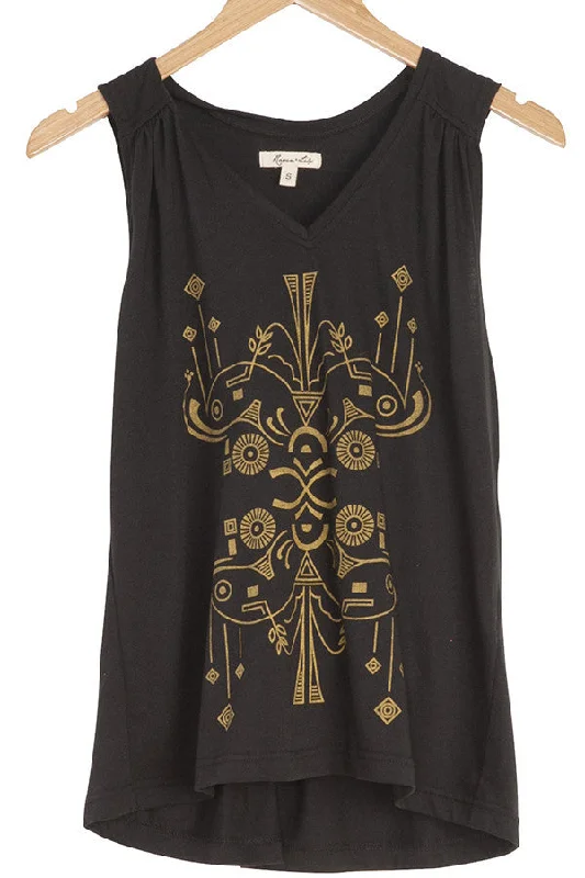 Ravi Printed Cascade Tank v-neck tank top