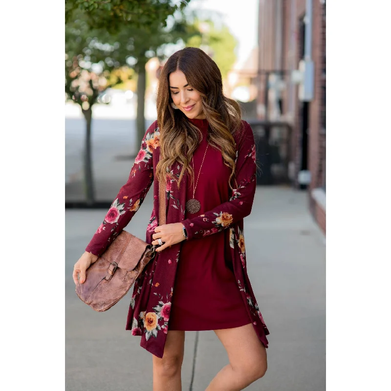 Floral Tunic Cardigan Chenille Brocade Lace