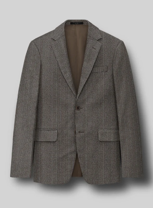Caccioppoli Dapper Dandy Tafa Brown Wool Jacket Knit Jacket Woven Jacket Fleece Jacket