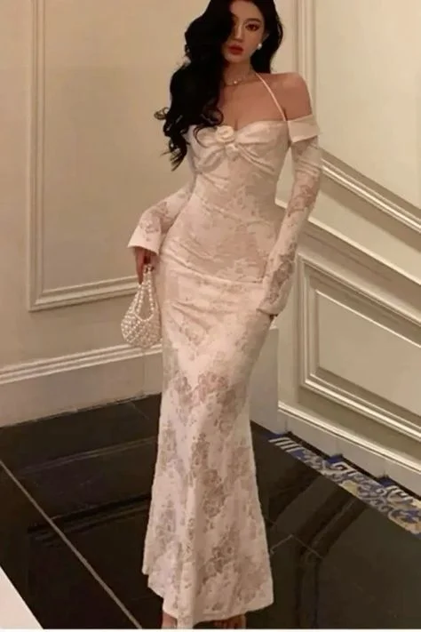 White Off Shoulder Lace Mermid Sexy Long Party Dress Evening Gown, DP4483 Tunics Silk luxurious White Off Shoulder Lace Mermid Sexy Long Party Dress Evening Gown, DP4483 Tunics Silk luxurious
