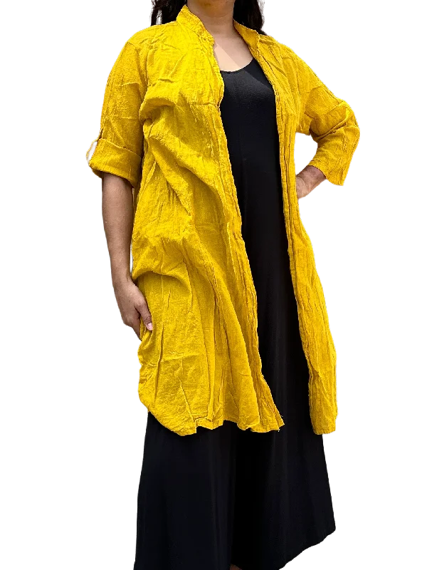 Sunflower Cotton Voile Cardigan Solid Color Striped Floral Print