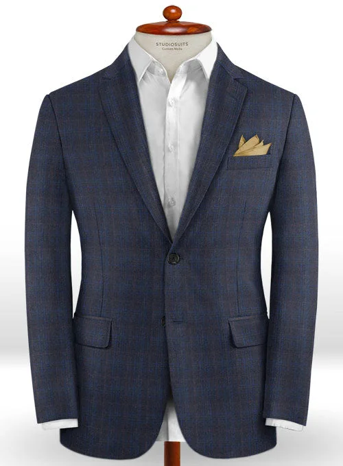 Caccioppoli Dapper Dandy Orneya Cobalt Blue Wool Jacket Nylon Fabric Polyester Fabric Spandex Fabric
