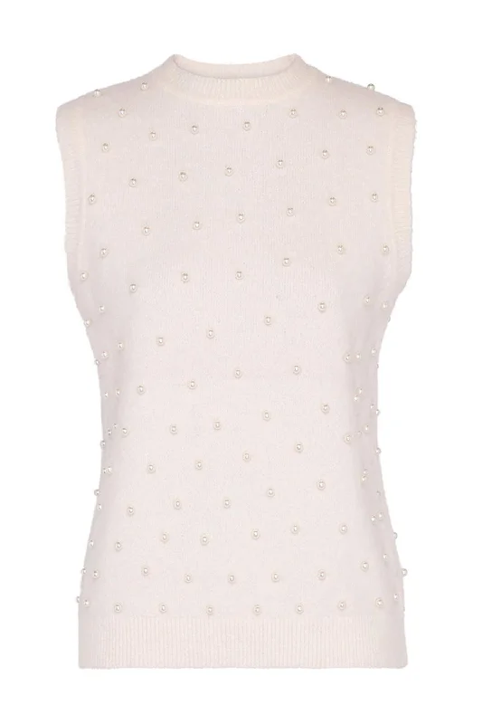 Illuminate Embellished Tank - Ivory fitness tank top