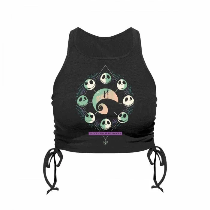 Nightmare Before Christmas Womens/Ladies Mystic Night Ruched Side Tank Top black tank top