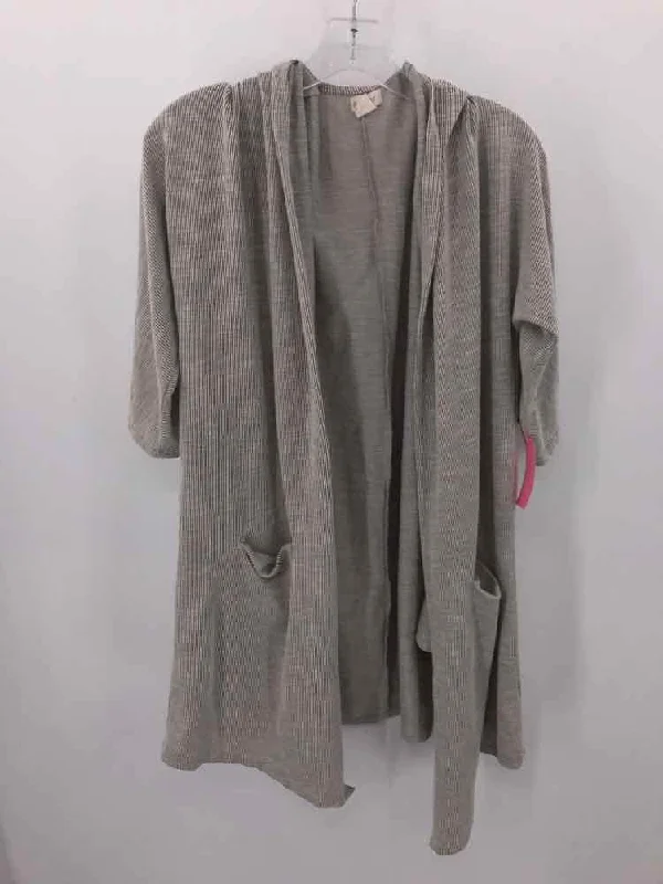 Pre-Owned Donni Grey Size One Size Cardigan Sweater Satin Blend Silk Blend Wool Blend