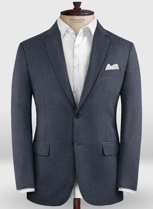 Lanificio Zegna Trofeo Slate Blue Wool Jacket Toggled Jacket Drawstring Jacket Belted Jacket Lanificio Zegna Trofeo Slate Blue Wool Jacket Toggled Jacket Drawstring Jacket Belted Jacket