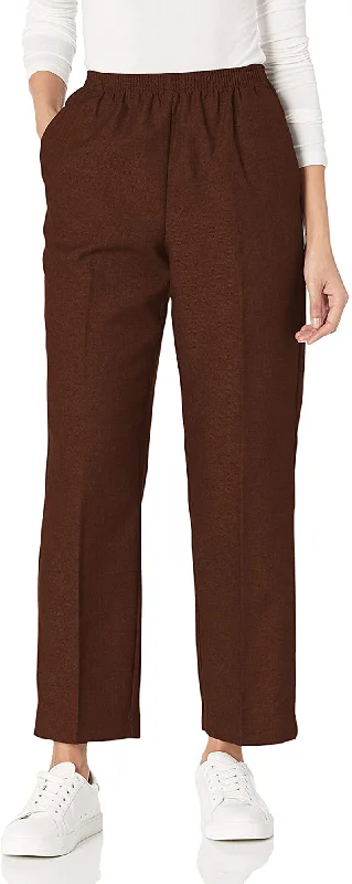 Alfred Dunner Women's All Around Elastic Waist Polyester Petite Pants Poly Proportioned Medium Classic Chino Pants