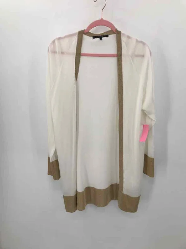 Pre-Owned Gucci White Size XS Long Cardigan Sweater Ribbed Striped Patterned