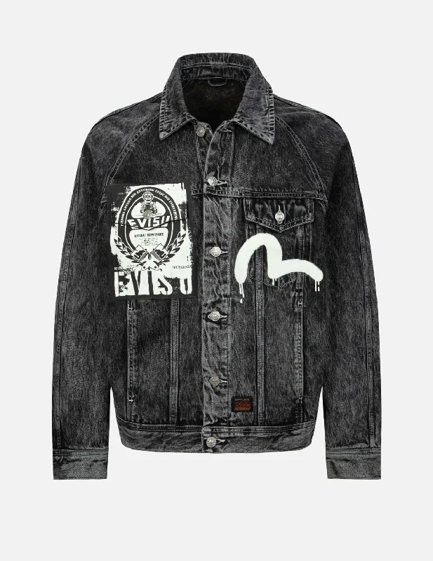 Poster Graphic and Seagull Print Loose Fit Denim Jacket Belted Jacket Elasticated Jacket Padded Jacket Poster Graphic and Seagull Print Loose Fit Denim Jacket Belted Jacket Elasticated Jacket Padded Jacket
