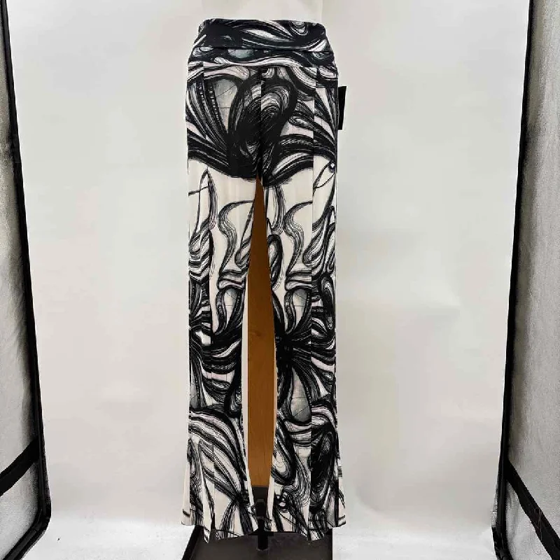 Norma Kamali Women's Size M Gray Swirls Pants Cozy Full-Length Pants