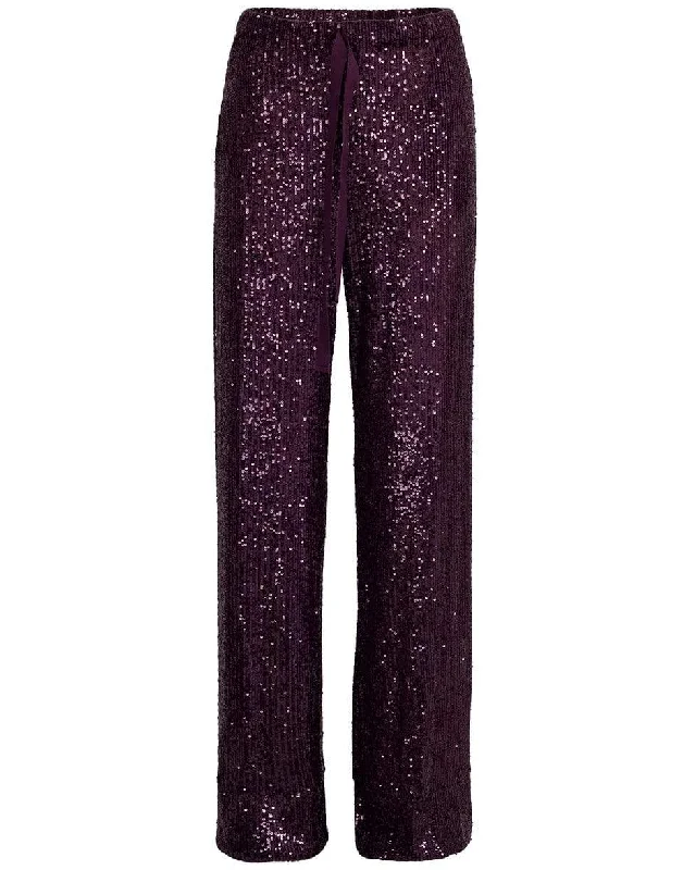 Sequin Knit Pant Elegant Palazzo Trousers