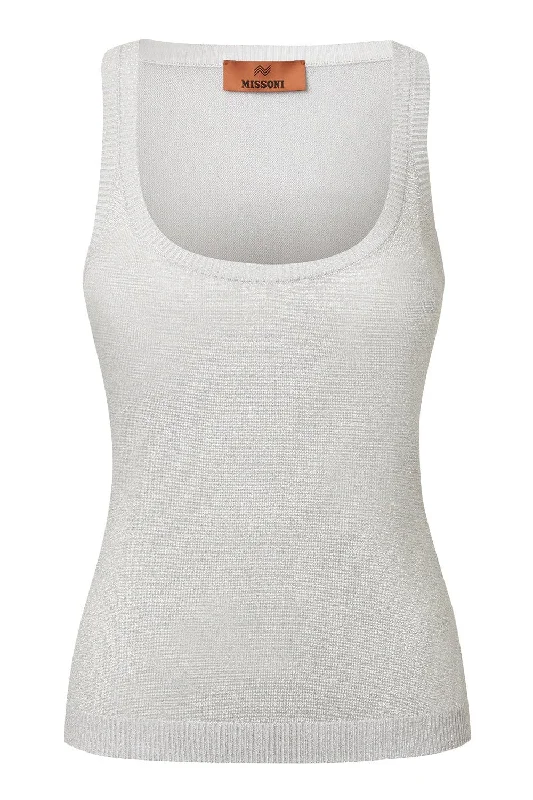 Scoop Neck Tank - Silver sage tank top