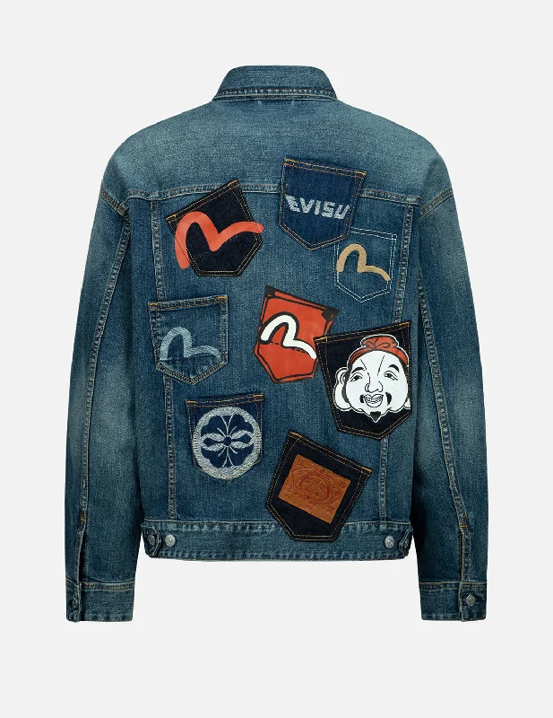 Multi-Pocket Washed Denim Jacket Belted Jacket Elasticated Jacket Padded Jacket