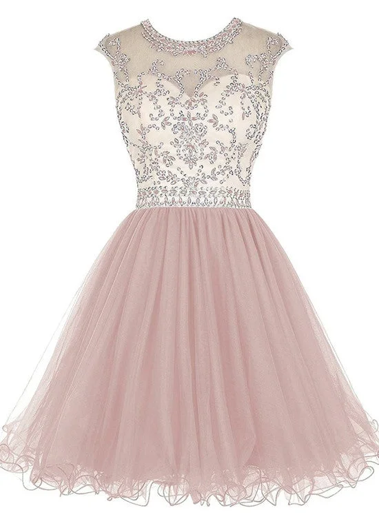 Cute Tulle Short Beaded Formal Dress 2019, Lovely Party Dresses Tunics Office stylish Cute Tulle Short Beaded Formal Dress 2019, Lovely Party Dresses Tunics Office stylish