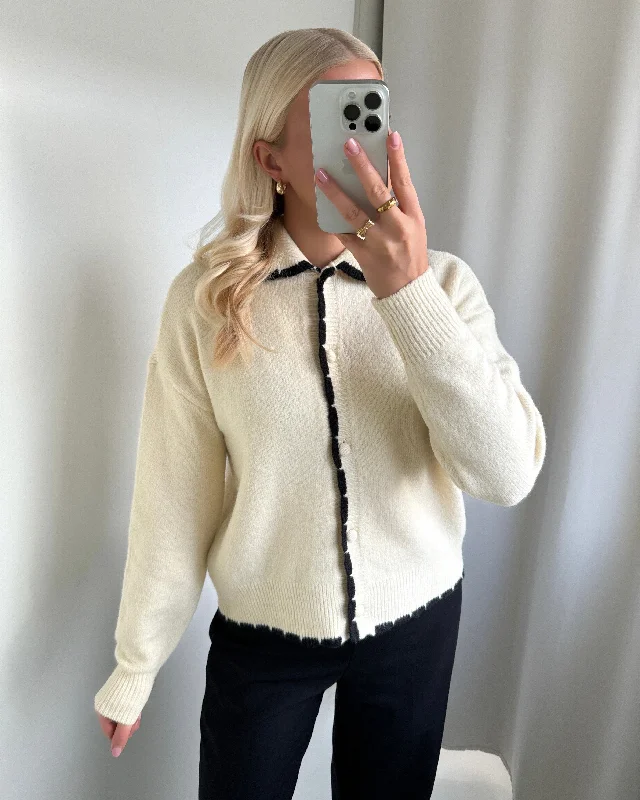 Vero Moda cardigan loulou birch/w. black Neon metallic Matte