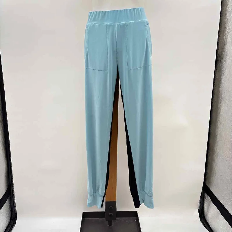 Norma Kamali Women's Size M Aqua block Pants Trendy Wide-Legged Trousers