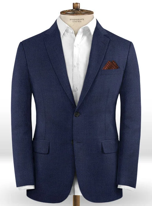 Caccioppoli Dapper Dandy Attoro Blue Wool Jacket Hoodie Zip-Up Jacket Button-Up Jacket