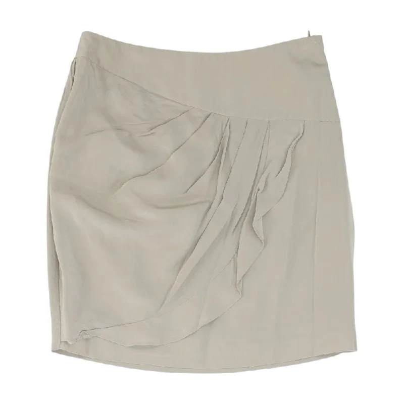 Gray Solid Midi Skirt boho skirt vibe