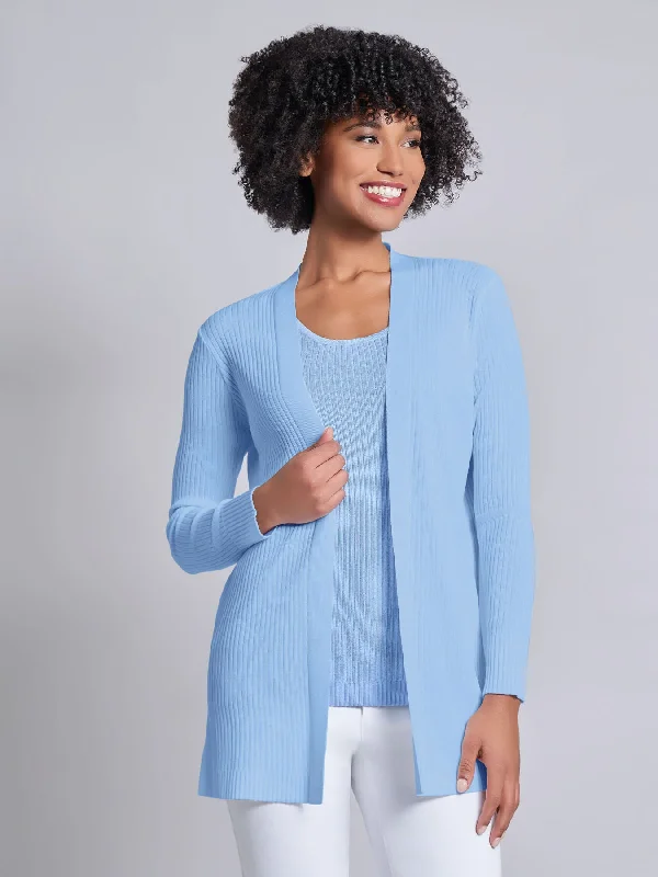 Open Front Sutton Cardigan Crew Neck V-Neck Turtle Neck