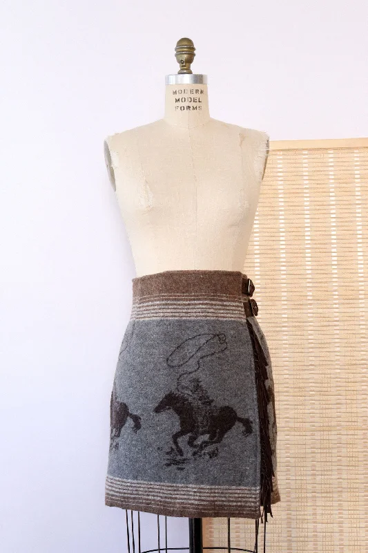 Rodeo Fringe Blanket Skirt S/M cashmere skirt soft