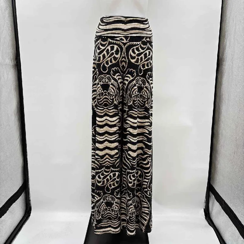 Norma Kamali Women's Size XS Charcoal Tiger Pants Comfy Zip-Up Pants