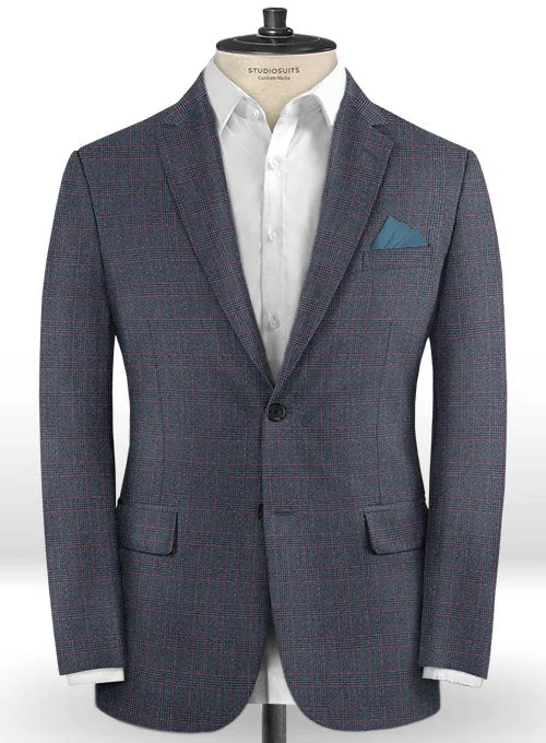 Caccioppoli Dapper Dandy Bella Blue Wool Jacket A-Line Jacket Boat Neck Shawl Collar