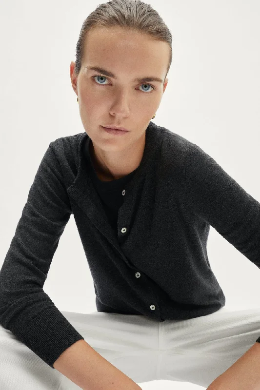 The Ultrasoft wool Crewneck Cardigan Mesh Blend Leather Blend Suede Blend