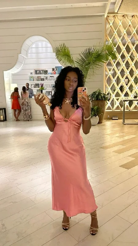 Pink V neck Straps Sheath Satin Long Party Dress Wedding Guest Dress, DP4464 Tunics Yoga stretchy Pink V neck Straps Sheath Satin Long Party Dress Wedding Guest Dress, DP4464 Tunics Yoga stretchy