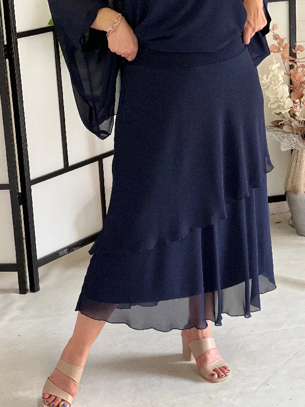 Xander Navy Evening Skirt wool skirt sturdy