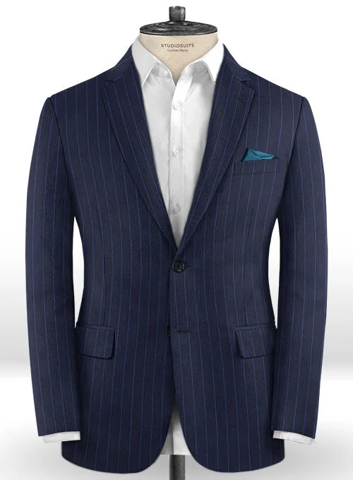 Caccioppoli Dapper Dandy Lerci Navy Blue Wool Jacket Snapped Jacket Toggled Jacket Drawstring Jacket