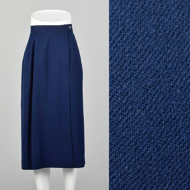 XS 1940s Pendleton Navy Blue Skirt lace skirt elegant