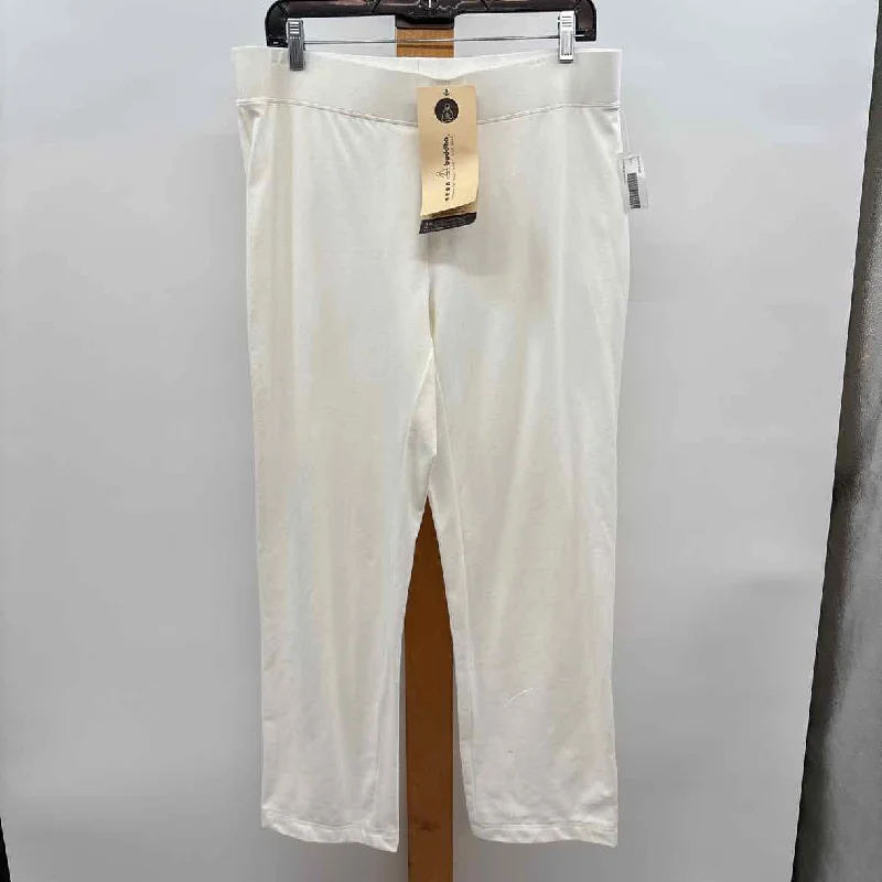 Neon Buddha Women's Size 16 White Solid Pants Classic Bootcut Trousers