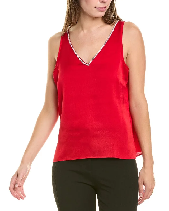 Vince Camuto Rhinestone Trim Tank lemon yellow tank