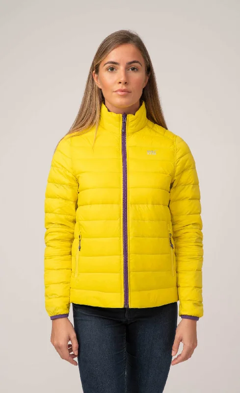 Polar II Womens Down Jacket - Yellow Grape Print Jacket Jacquard Jacket Embroidered Jacket