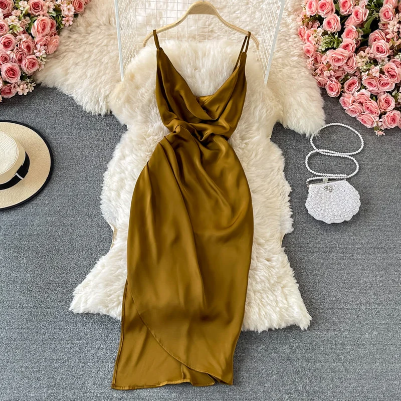 Slim and slim temperament light mature wind split Hip Wrap Skirt  2979 athletic skirt fit
