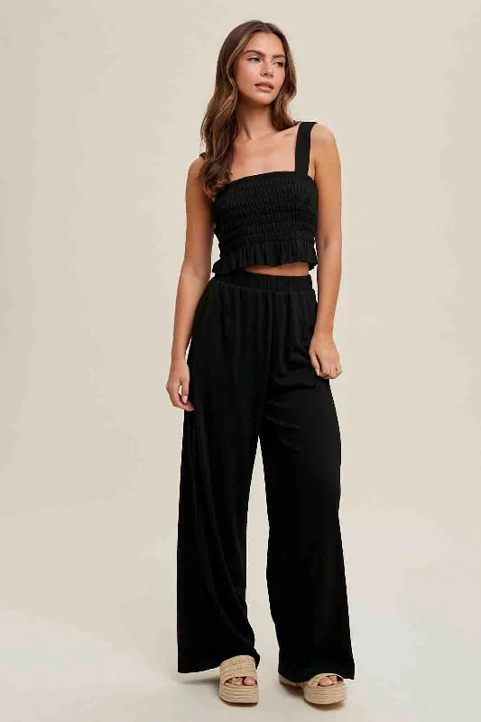 Crinkle Knit Top and Pants Set by Wishlist Comfortable Denim Pants