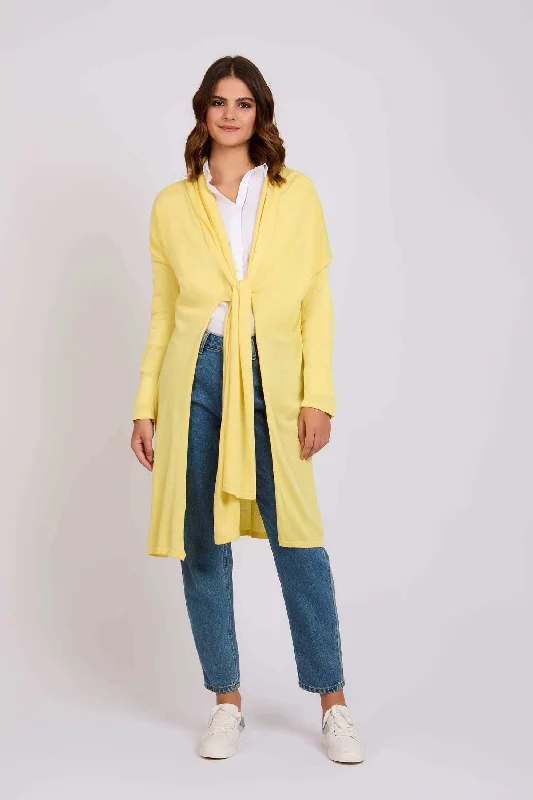 Women Regular Fit Cardigan - Yellowtail Front Pockets Side Pockets Patch Pockets
