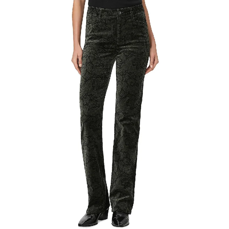 Paige Womens Pocket Cotton Flared Pants Soft Stretch Pants