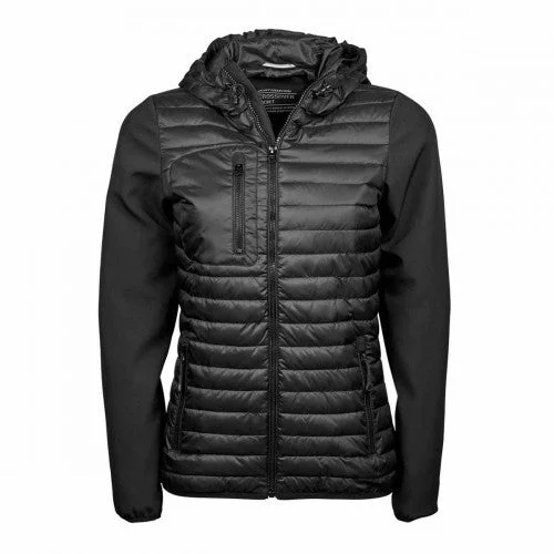Teejays Womens/Ladies Hooded Crossover Jacket Plaid Jacket Tartan Jacket Houndstooth Jacket