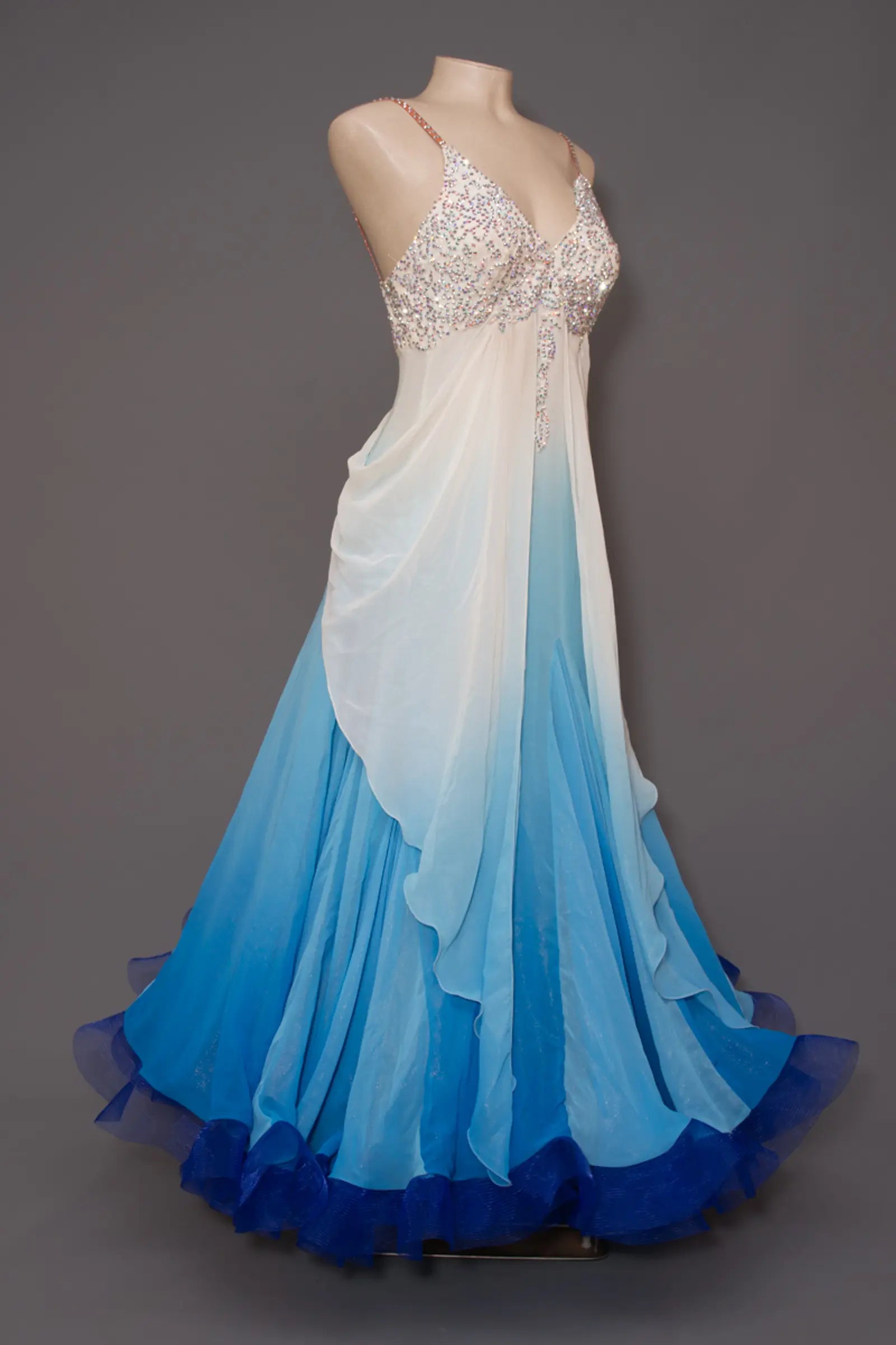 Spaghetti Straps A-Line Chiffon Ombre Vintage Party Dress, DP4291 Bodycon Fitted Nightout