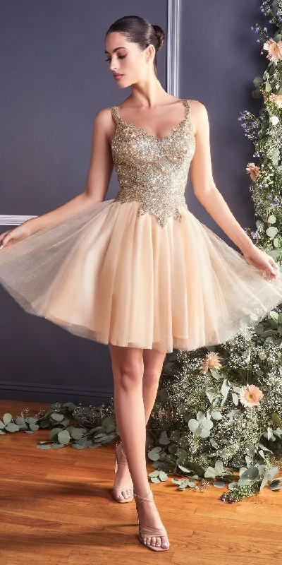 Cinderella Divine 9239 Short Poofy Layered A-Line Gown Tulle Skirt lace skirt romantic Cinderella Divine 9239 Short Poofy Layered A-Line Gown Tulle Skirt lace skirt romantic