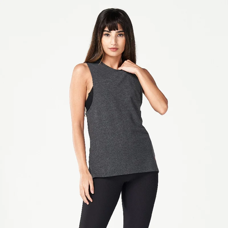Code Marl Tank - Black Marl relaxed fit tank