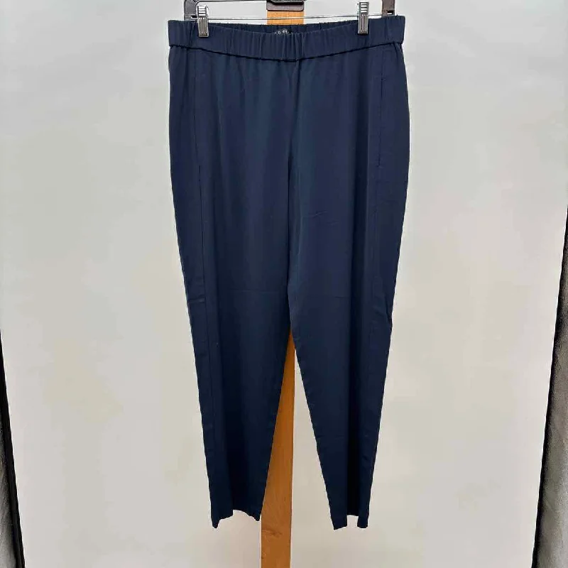 Theory Women's Size M Navy Solid Pants Classic Straight-Leg Pants