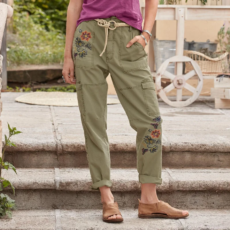 Natalia Embroidered Pants Trendy Printed Pants