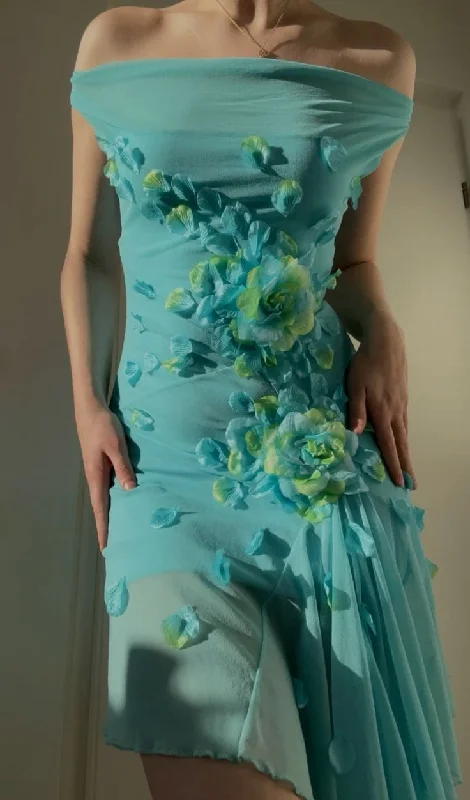 Unique Off The Shoulder Chiffon Appliques Party Dress Birthday Dress cc2163 Tunics Plaid country