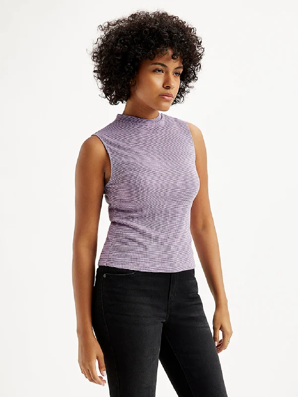 Women's Solid Band Neck Tank Top peekaboo tank top