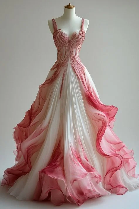 Elegant Pink Ombre Straps A-Line Party Dress Retro Wedding Dress, DP4178 Tunics Exclusive limited
