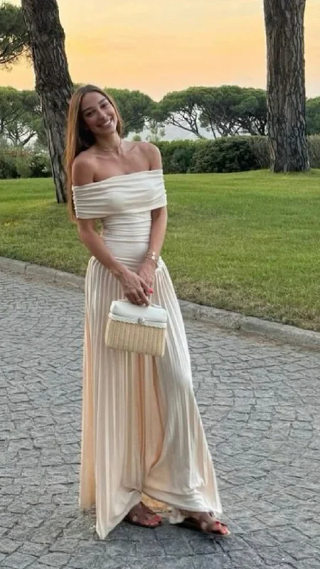 Elegant Strapless Long Prom Dress Oatmeal A Line Party Dress Prom Dress cc1489 Tunics Travel practical